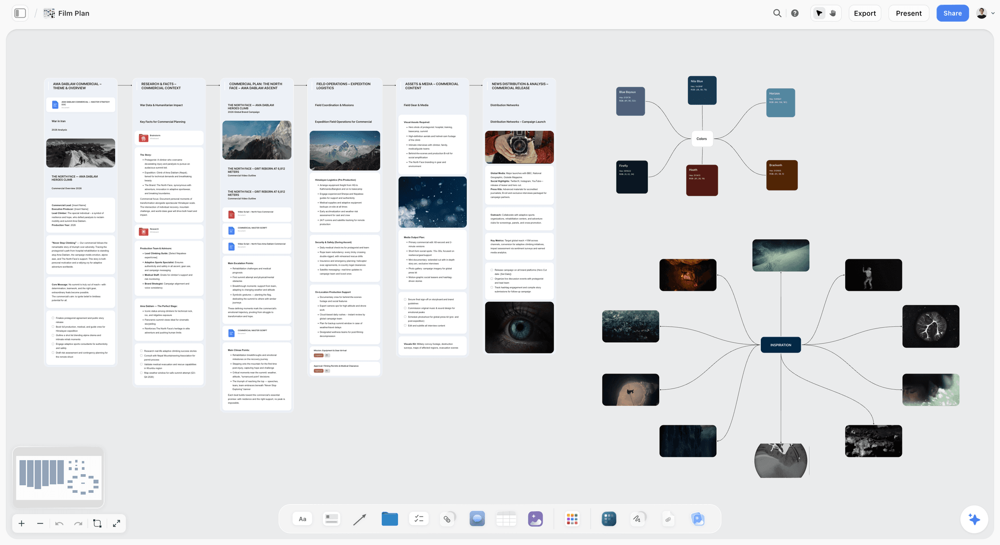 Film Plan template in Storyflow