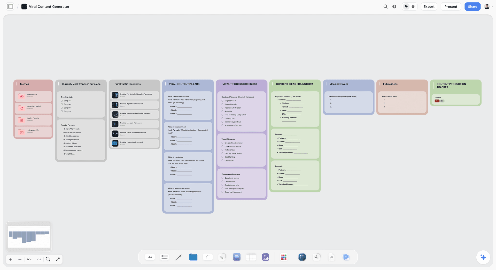 Viral Content Planner template in Storyflow
