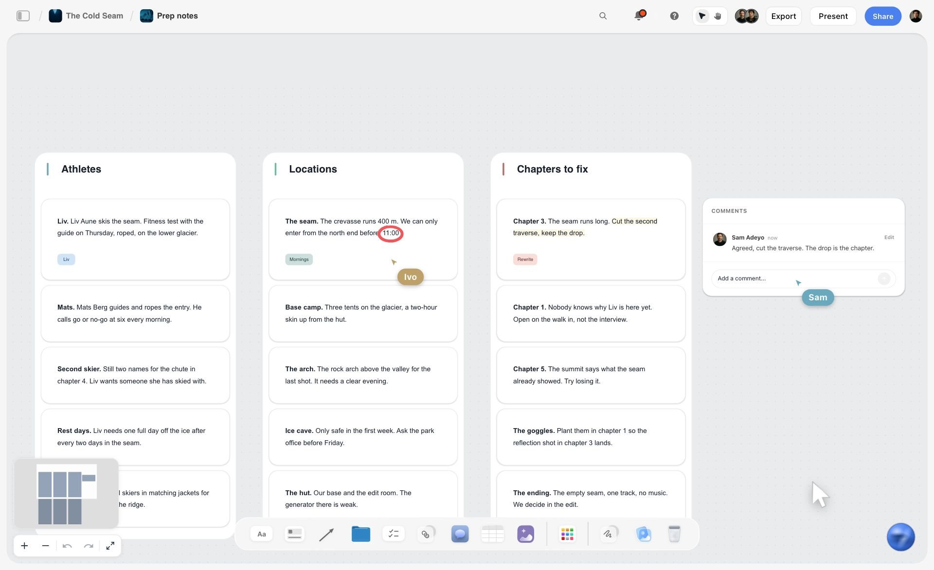 Storyflow feature that sorts messy notes into organized walls, the same move that turns a moments list into one wall per panel.